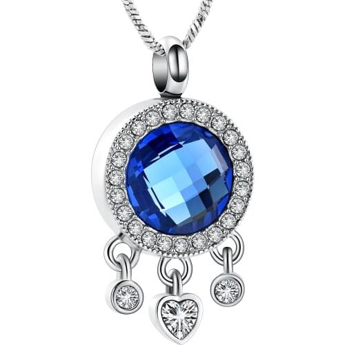 Cremation Jewelry Crystal Heart Charm Urn Necklace for Ashes Holder Ashes Keepsake Memorial Jewelry for Women Mom