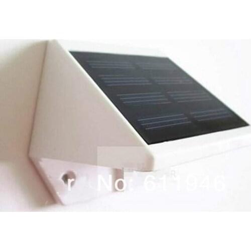 10pcs/lot Outdoor Solar Powered 4-LED Lights Pathway Up-Stair Wall Mounted Garden Fence Yard Lamp