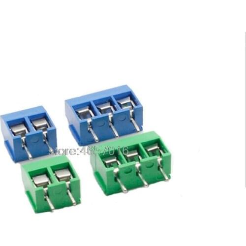10Pcs/lot KF301-5.0-2P KF301-3P KF301-4P Pitch 5.0mm Straight Pin 2P 3P 4P Screw PCB Terminal Block Connector Blue Green