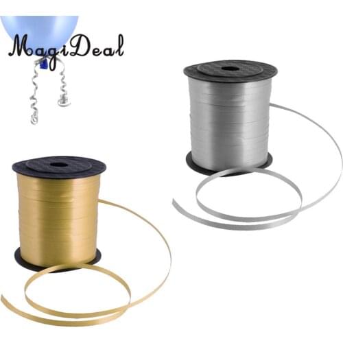 MagiDeal 2 Roll/Set 225M Balloon Curling Ribbon Wedding Birthday Baby Shower Gift Party Supplier DIY Craft Silver+Gold