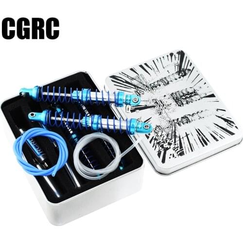 4pcs Double Oil Negative Pressure Damping Metal Shock Absorber Suspension For 1/10 RC Crawler Car TRX6 TRX4 SCX10 D90 Traxxas