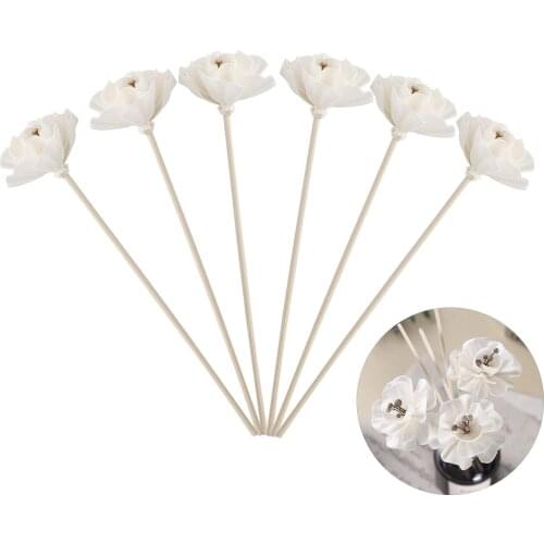 5pcs Flower Aroma Diffuser Rattan Fragrance Oil Diffuser Non-Fire Replacement Refill Sticks Home Aromatic Incense Decoration