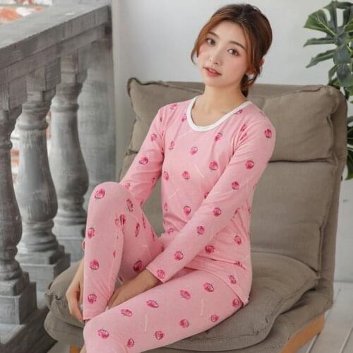 Milk velvet pajamas print warm home wear set cartoon multi-flower pajamas
