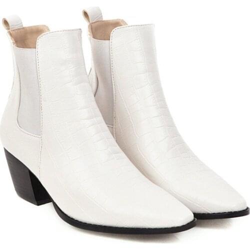 Big Size 9 10 11-17 boots women shoes ankle boots for women ladies boots shoes woman winter Elastic splice sleeve tip thick heel