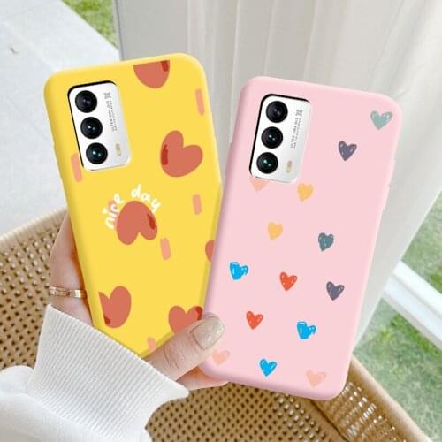 For Meizu 18 Case Protective Phone Shell Frosted Silicone Casing For Meizu 18 Color Heart-Shaped Soft TPU Back Cover