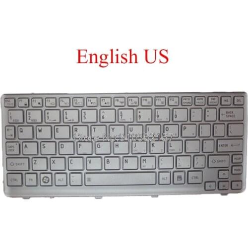 Laptop Keyboard For Toshiba For Satellite T210 T215 T215D MP-09R83US6698 PK130CN2A00 English US silver with frame new