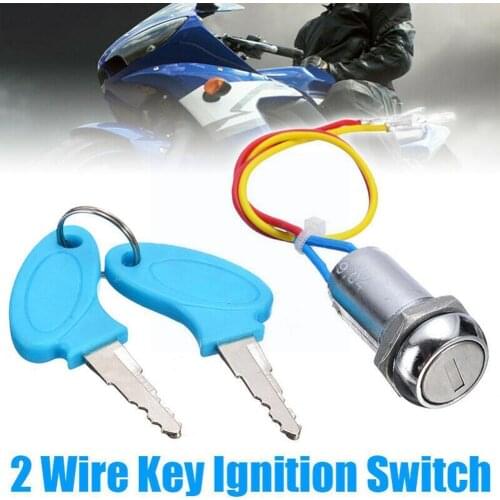 1 Set 2 Wire Key Ignition Switch Lock Motorcycle For Electric Lock Switch Key Scooter Ignition Metal ATV Kart Moped J8J6