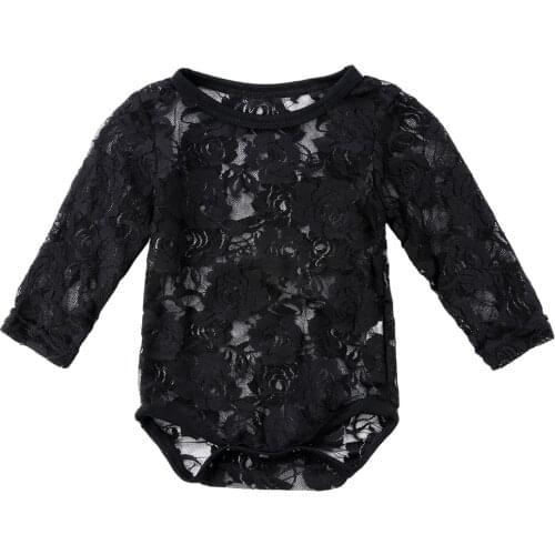2021 Lovely Infant Baby Girls Sunsuit Jumpsuit Long Sleeve Lace Bodysuit Playsuit Romper Clothes 0-24M