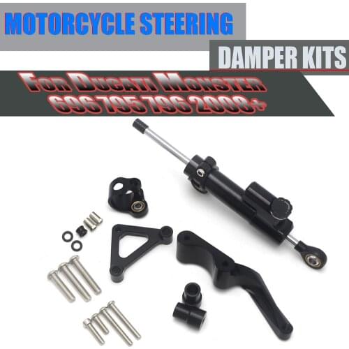 Damper Support Kit For DUCATI Monster 696 796 795 Accessories Motorcycle Mounting Holder Steering Damper Bracket Stabilizer