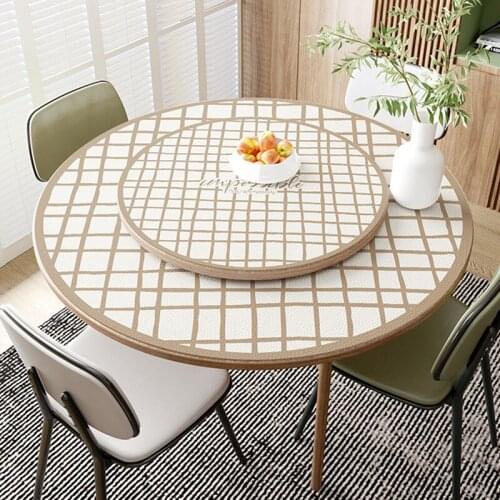 Silicone soft leather round table mat Nordic Oilproof Waterproof Table cloth Soft rebound placemat custom made table tablecloth