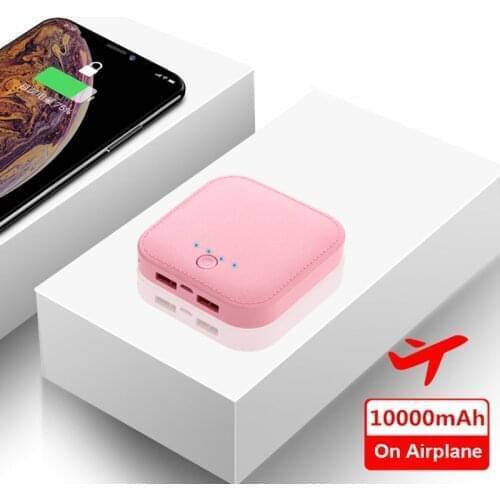 10000mAh Square Mini Power Bank External Battery Powerbank Double USB OUTPUT Fast Charge Phone Charger For Smart Mobile Phone