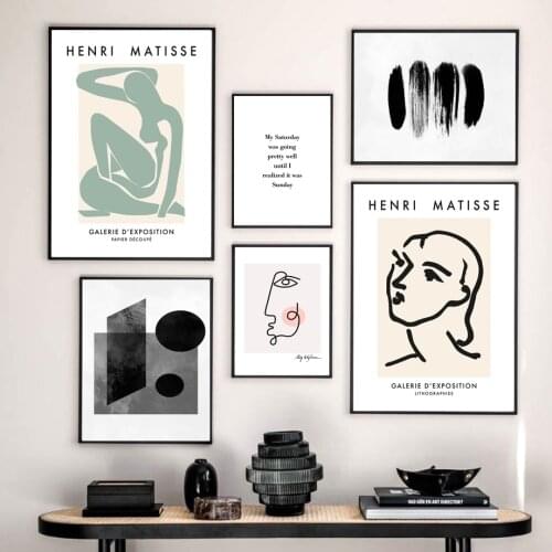 Matisse Abstract Minimalism Geometry Figure Line Nordic Poster Wall Art Print Canvas Painting Wall Picture For Living Room Decor