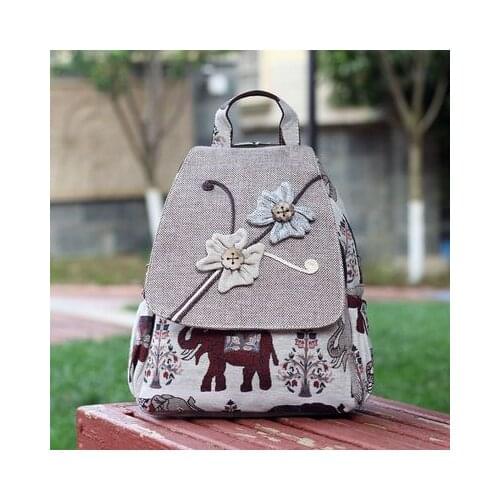 Fashion national string appliques shopping backpacks!Nice bohemian animal prints women cover backrack All-match casual Backruck