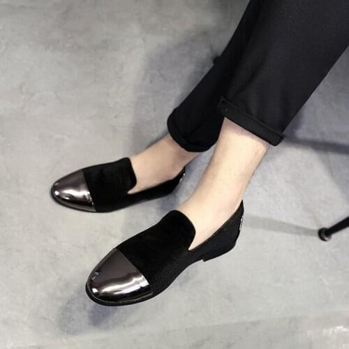 Fashion Men Party And Wedding Handmade Loafers Men Velvet Shoes and Gold Toe Big sequins Men Dress Shoe Mens Flats ST371