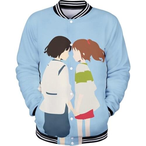 New 3D Spirited Away jacket Hoodies Baseball uniform Men/Women Fall Winter Harajuku 3D Baseball jacket men women Sweatshirt