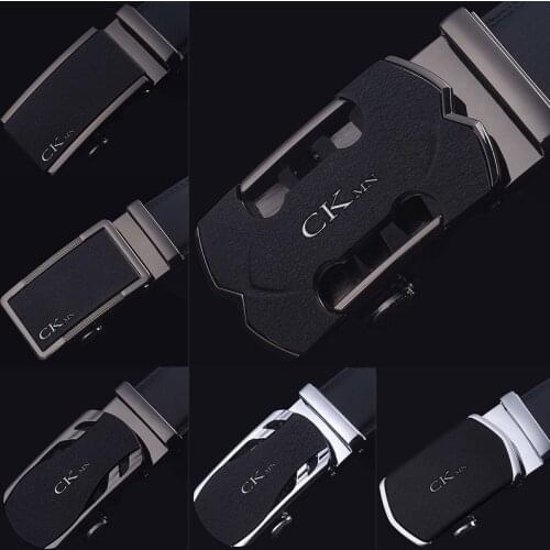 Frosted Cow Genuine Leather Men Belt Cowhide Belt For Men Metal Luxury Automatic Buckle Male Strap High Quality Male Waistband