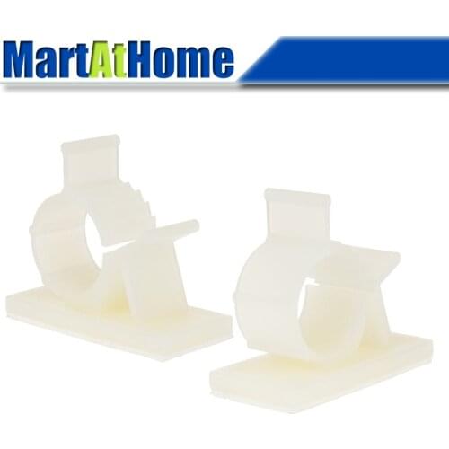Pack of 30 White Adhesive Backed Nylon Wire Adjustable Cable Clips Clamps Cord Management (LY-1316 White) @CF