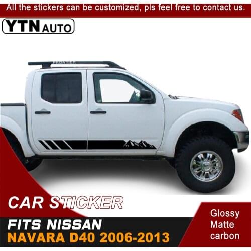 2pcs Car Decals For Nissan Navara D40 2006 2007 2008 2009 2010 2011 2012 2013 Stripe Side Door Graphic Vinyl Car Stickers