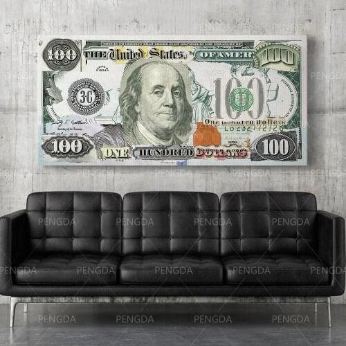 HD Prints Wall Art Money Poster Modular Benjamin Canvas Painting Home Decor Currency US Dollar Pictures For Living Room No Frame