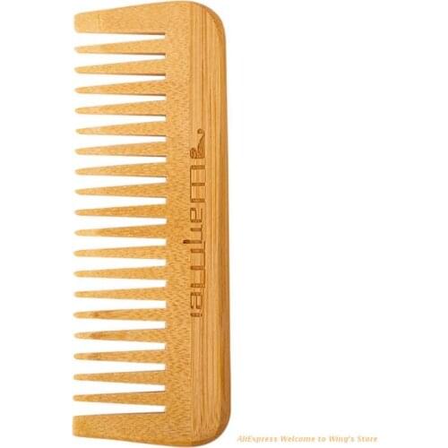 Natural Bamboo Wooden Wide Tooth Comb Anti-Static Comb Hair Care Healthy Comb Massager for Hair Styling Tool Dropship