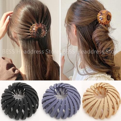 New Plastic Round Top Hairpin Claw Bun Cage Minimalist Bun Holder Cage Hair Stick Girl Hair Accessories Hair Jewelry Headwear