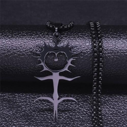 2021 Ghostemane Stainless Steel Charm Necklaces for Women/Men Silver Color Necklaces Pendants Jewelry collier homme N4413S03