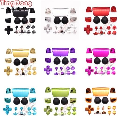 Plating Color Touch Pad Cover Joystick Ring L1 R1 Cover D-pad Buttons For PS5 Controller Replacement gamepad Parts For DualSense