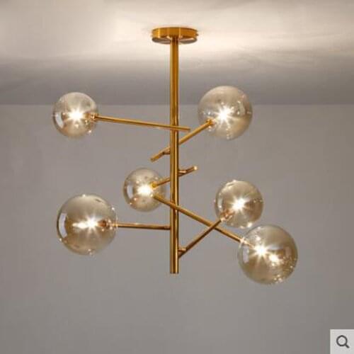 Postmodern creative glass new magic bean chandelier Nordic minimalist personality living room restaurant clothing store lamps