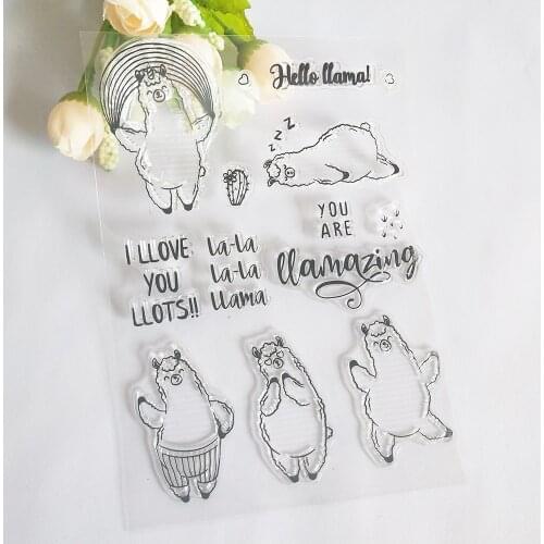 Lively Rainbow Alpaca Transparent Clear Stamp/Seal for DIY Scrapbooking / Photo Album Decorative Silicone Stamps Sheets