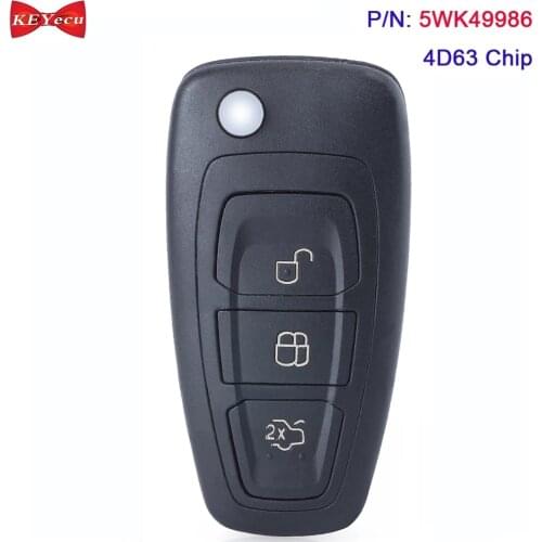 KEYECU for Ford C-Max Focus Galaxy Grand C-Max Mondeo S-Max Remote Key Fob 5WK49986 4D63 AM5T-15K601-AD/ AG/ AE/ AF 434MHz