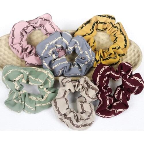 Korean Style New Large Intestine Hair Ring Retro Chain Girl Rubber Band Hair Ties Headdress for Wmen Fashion Hair Accessories