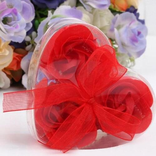 RORASA Heart Shaped Artificial Rose Soap Flower Bath Body Soap Romantic Souvenirs Valentines Day Gift Wedding Favor Party Decor
