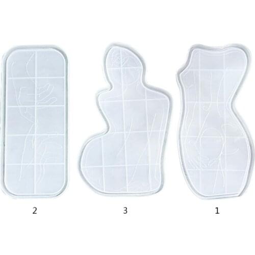 Sexy Woman Tray Mold DIY Epoxy Resin Glue Silicone Mold Female Body Coaster Plate Mirror Shiny Casting Mold Jewelry Making Craft