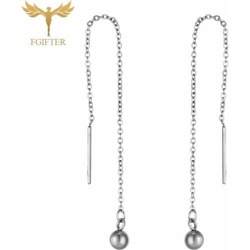 Threading Earrings Hot Selling 2021 Steel Ball Pendant Tassel Ear Line Long Chain Simple Girl Jewelry for Girl Women