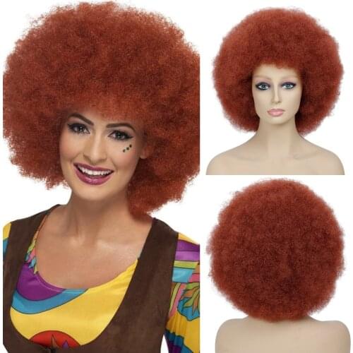 Synthetic Afro Wig for Black Women Short Fluffy Hair Wigs For Women Kinky 14 Inch For Party Dance Cosplay Wigs with Bangs