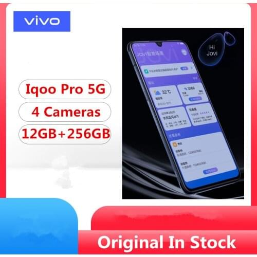 Original Vivo IQOO Pro 5G Mobile Phone Snapdragon 855 Plus Android 9.0 6.41" Super AMOLD 12G RAM 256GB ROM 48.0MP 44W Charger
