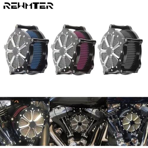 Motorcycle Red/Blue/Grey Air Filter Element CNC Air Cleaner Intake Filter For Harley Sportster Dyna Touring Softail Street Glide