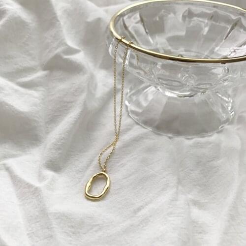 925 Silver Vintage Pendants Necklace Charm Gold Round Geometric Dainty Necklace Womens Layering Necklaces