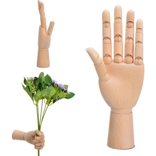 1Piece 180mm Wooden Hand Human Figure Artist Painting Model Mannequin Jointed Doll Hand Drawing Sketch Mannequin Model