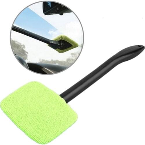 1Pcs Car Accessories Interior Window Brush Microfiber Wiper Cleaner Cleaning Brush with Cloth Pad Car Auto Cleaning Tool Brush