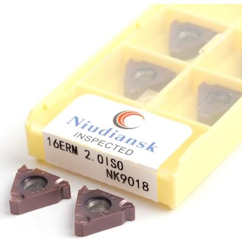 10Pc 16ERM 16IRM 1.0ISO NK9018 1.5ISO 2.0ISO 2.5ISO 3.0ISO ISO CNC Lathe Oppression Threaded Blade Turning Tools Carbide Insert