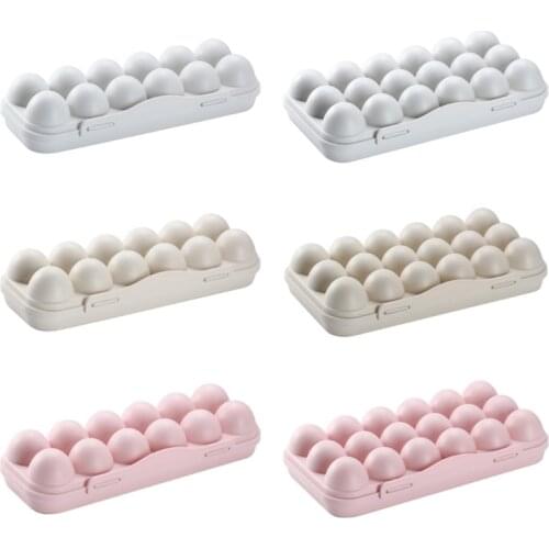 12/18 Grid Egg Storage Box Food Container Egg Refrigerator Storage Box With Cover Kitchen Transparent Box Egg Box Shelf