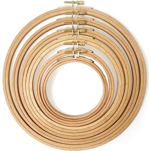 5 pcs/lot Hand Embroidery Hoop Wooden Circle Frame for Cross Stitch Embroidery Round Loop Hand Household Sewing Tools