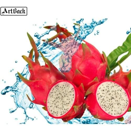 5d diy diamond painting Pitaya ice cube fruit picture full square sticker mosaic rhinestone diamond embroidery crafts