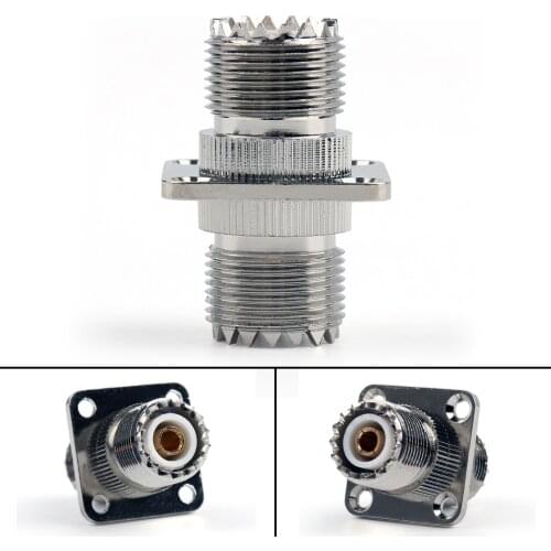 Aetudatech 1Pcs/10Pcs Adapter UHF Female To SO239 Jack 25.4mm Flange Panel Mount RF Connector F/F Parts