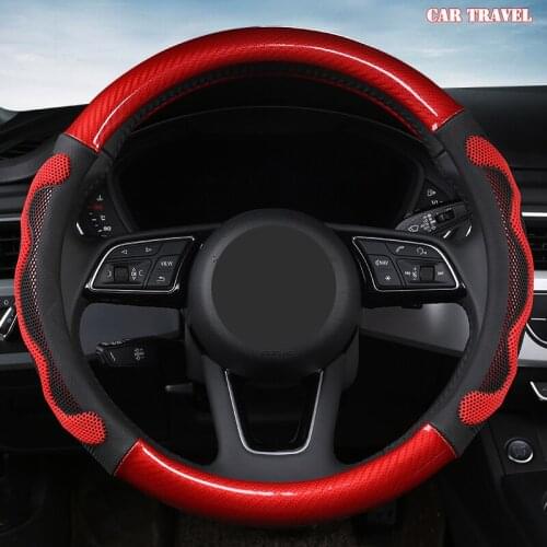CAR TRAVEL Microfiber Leather Car Steering Wheel Cover Dodges Viper Caliber Journey Ram 1500 Challenger Charger Nitro Durango