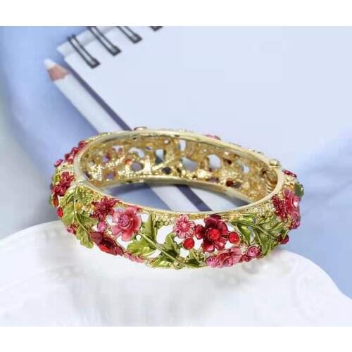 Bracelet Cloisonne Ethnic Style Jewelry Female Hollow Handmade Painted Alloy Clothing Accessories