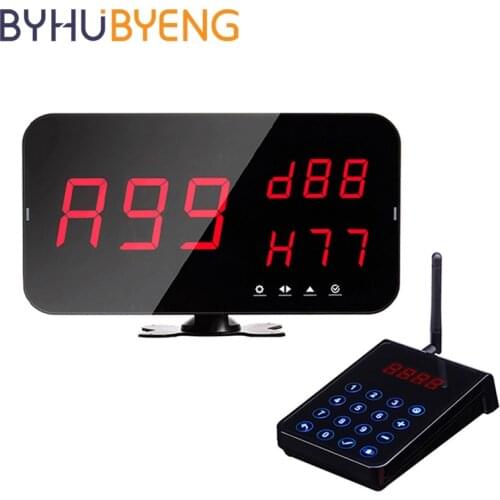 BYHUBYENG Display Keypad Queue Management Calling Pager System Wireless For Hospital Restaurant Catering Equipment Led Service