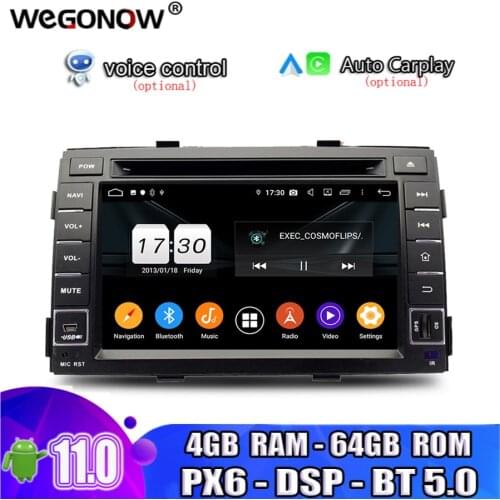 IPS TDA7851 DSP Android 10.0 Octa Core 4G RAM 64GB ROM BT 5.0 Wifi GPS Map Car DVD Player RDS Radio For kia SORENTO 2011 2012