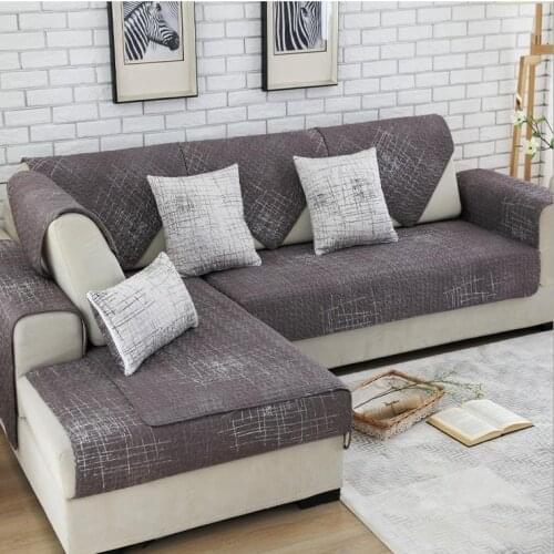 1 piece Sofa Cover modern Brief brown/beige Printing Soft Modern Slip Resistant Sofa Slipcover Seat Couch Cover for living Room